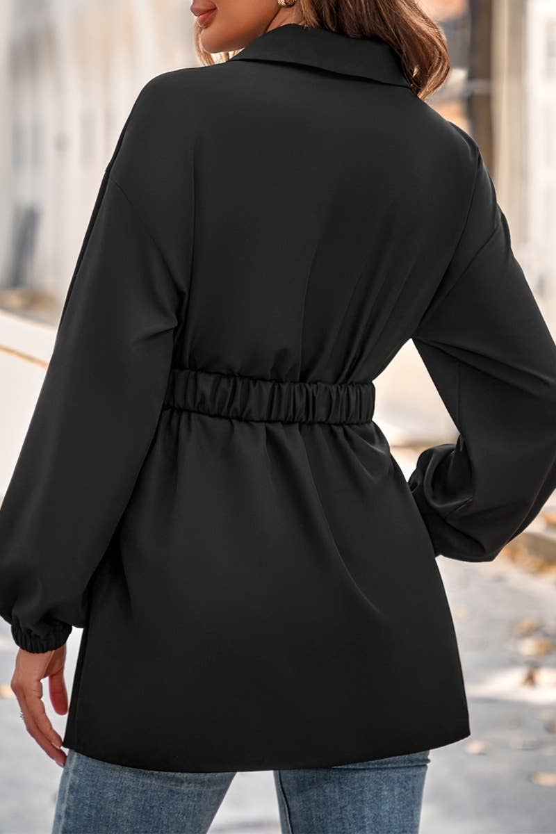 CWTSTL2400_SINGLE BREASTED LONG SLEEVE SHIRT COAT TOP