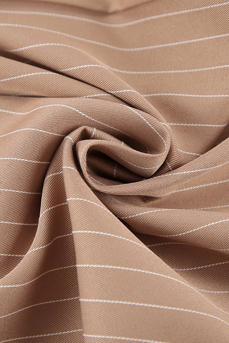 CWSJB0055_RETRO V-NECK STRIPED SUIT TWO-PIECE SUIT