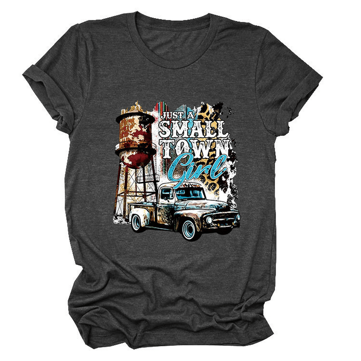Just a Small Town Girl Print T-Shirt – Loose Fit_CWTTS1525