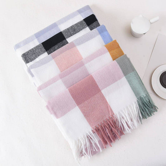 Plaid Winter Scarf ??Cute Unisex Wrap_CWASC0400
