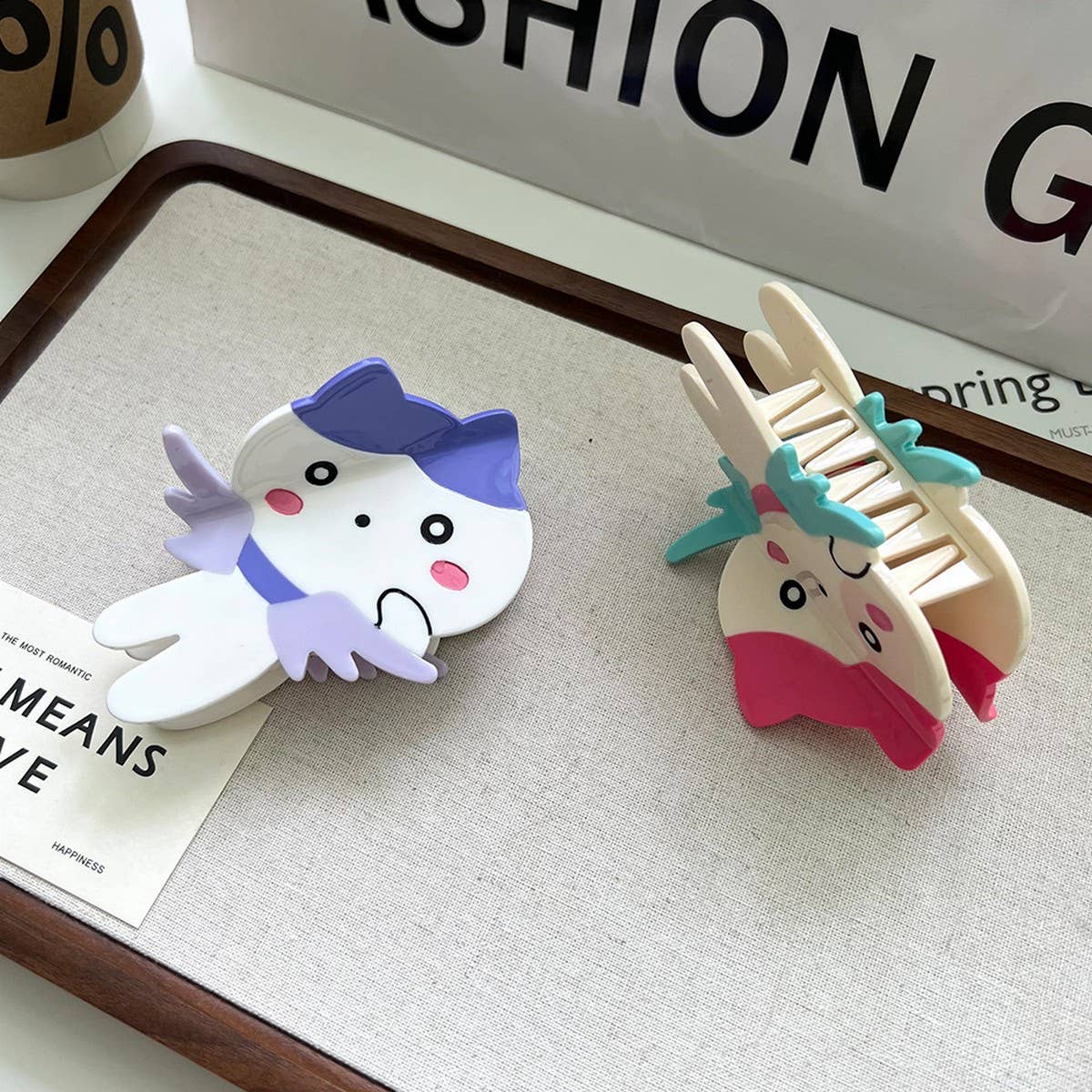 Cute Angel Acetate Claw Clip ?Sweet Dopamine Style