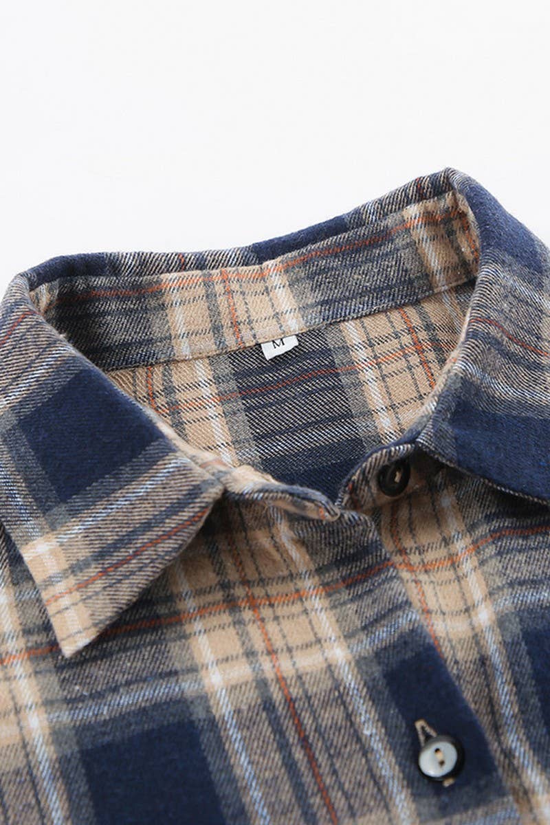CWTBLL559_RETRO PLAID COMMUTER LOOSE LONG-SLEEVED SHIRT