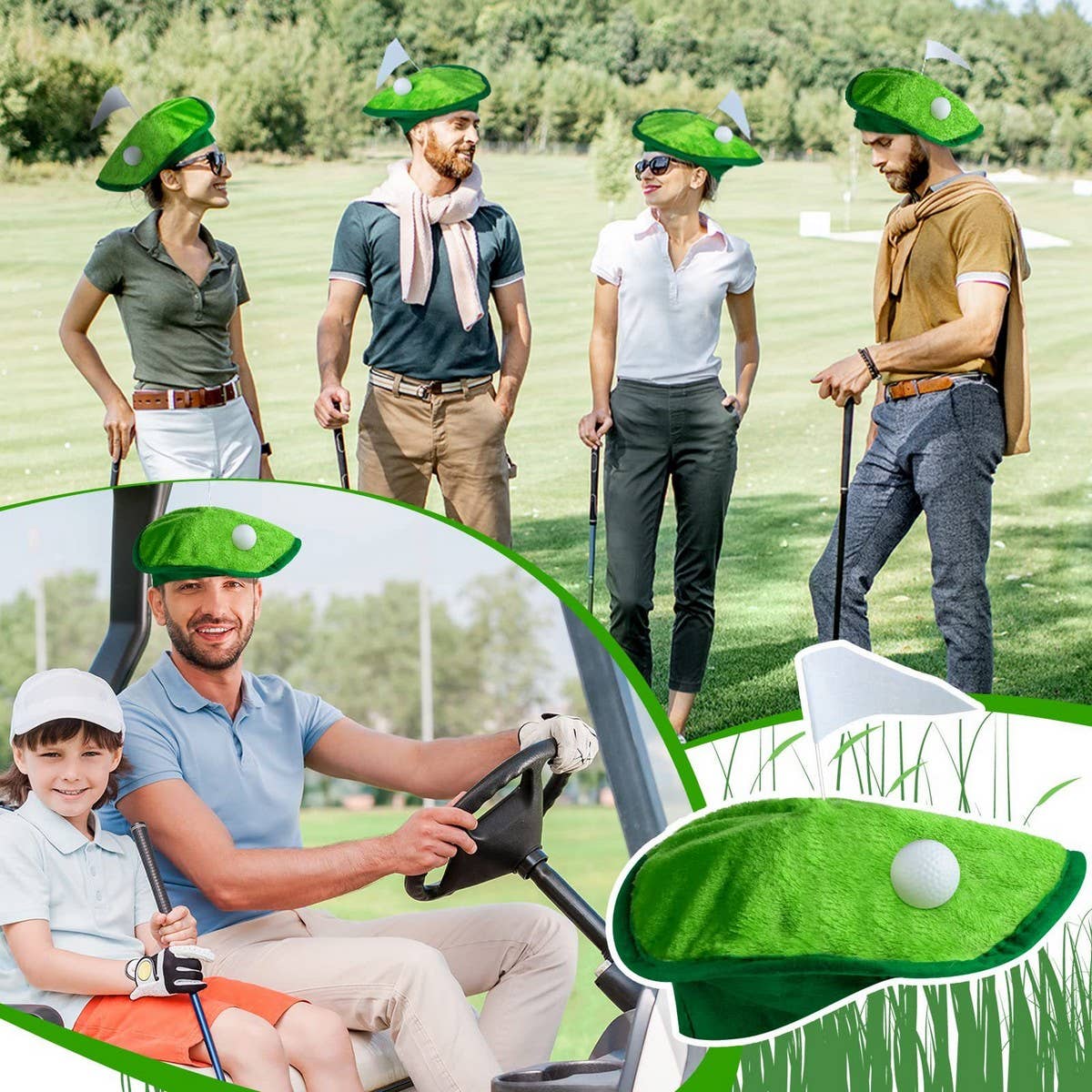 CWAH4061_GOLFER BERET GOLF FLAG PARTY ACCESSORIES SUPPLIES