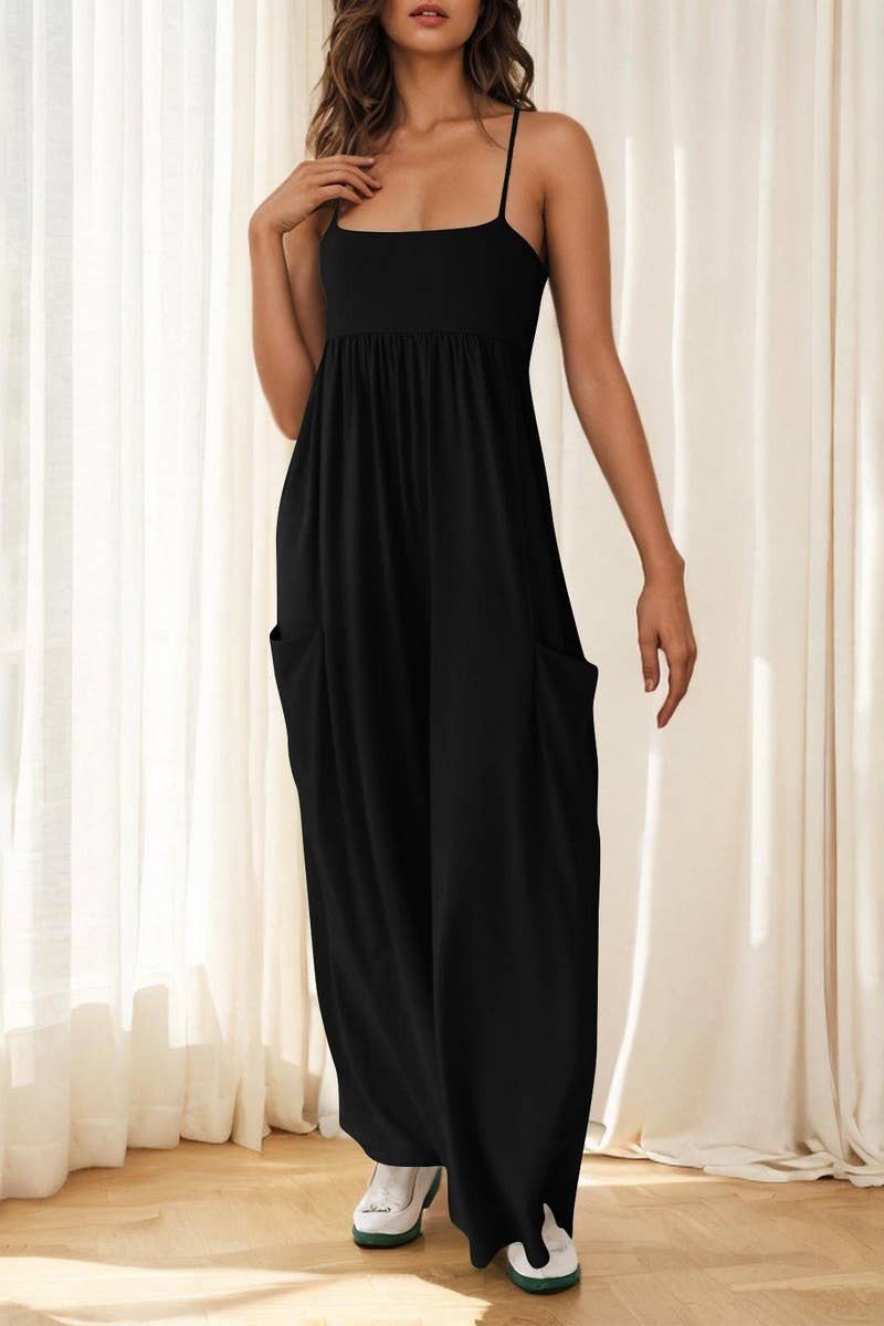 CWSJS00299_SLEEVELESS SQUARE NECK SLIM WIDE LEG JUMPSUIT