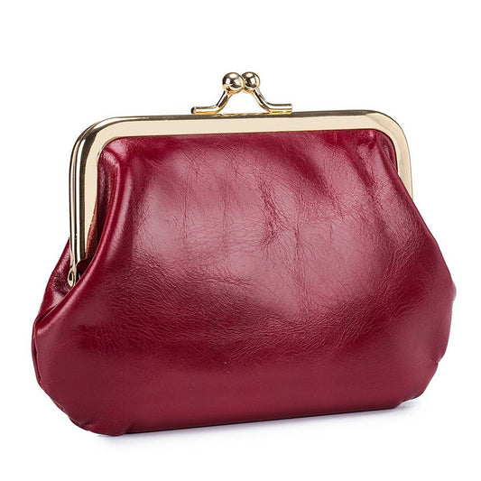 VINTAGE SHORT GOLD CLIP BAG MINI LEATHER WALLET_CWAB3749
