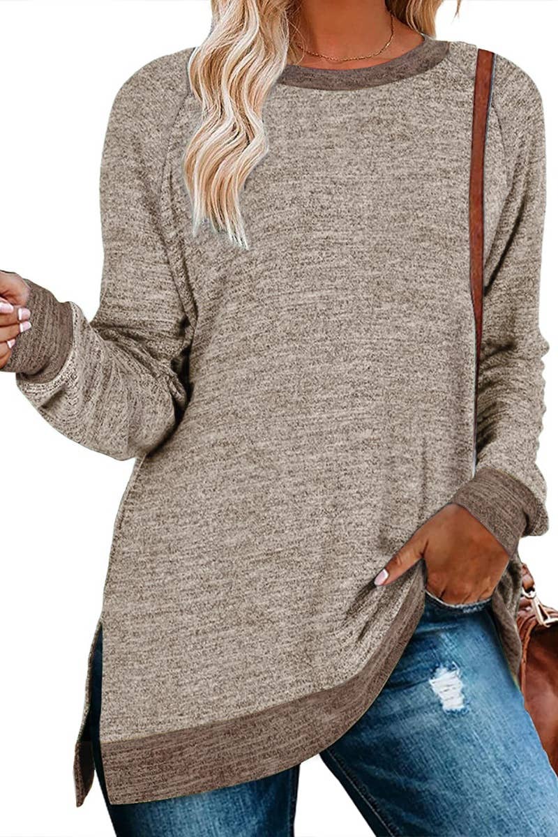 CWTBLL1889_CREW-NECK LONG-SLEEVED JUMPER WITH A SLIT