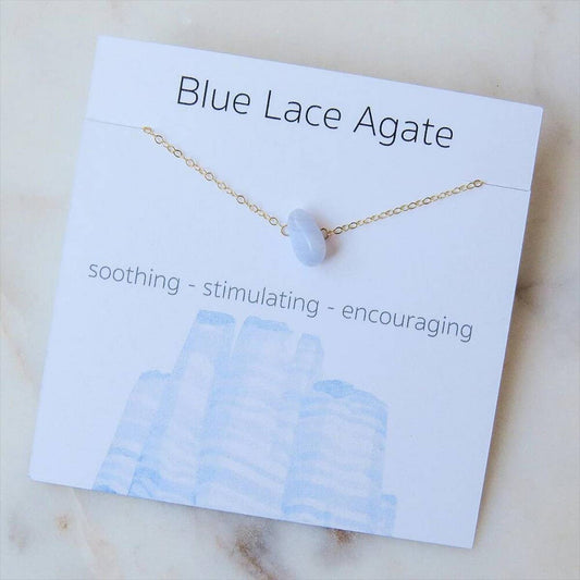 NATURAL CRYSTAL GRAVEL PENDANT NECKLACE WITH CARD