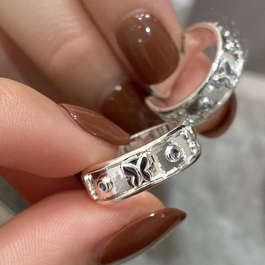 WOMEN'S 3D BUTTERFLY MICRO-INLAID ZIRCONIA RING