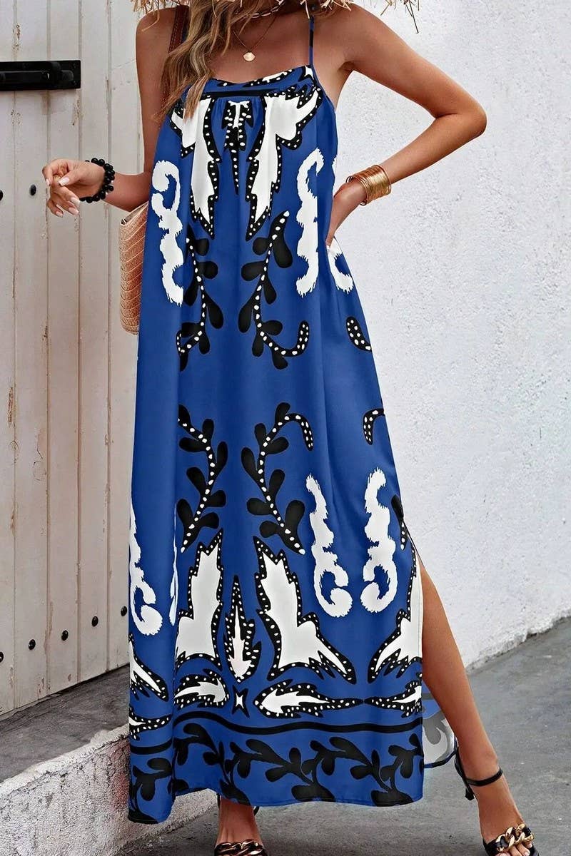 CWDMD3031_LOOSE STRAP PRINTED HOLIDAY MAXI DRESS