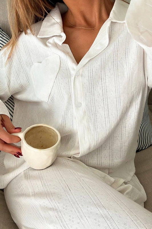 CWSPJ0278_KNITTED JACQUARD PAJAMAS TWO-PIECE SET