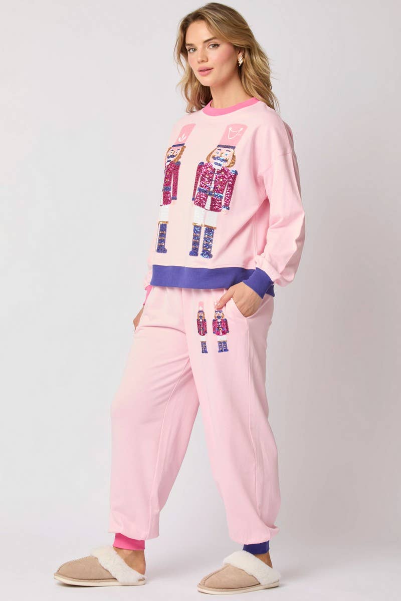 CWSTB00496_CHRISTMAS SOLDIER SEQUINED SWEATSHIRT SET