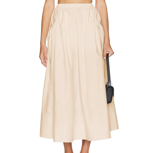 FASHIONABLE COTTON HEMP HIGH WAIST LOOSE SKIRT