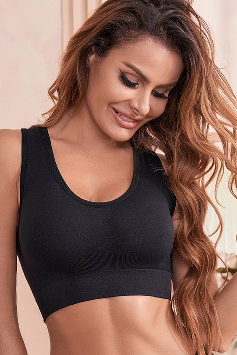 CWMU00314_SEAMLESS WIRELESS SOLID COLOR TANK BRA