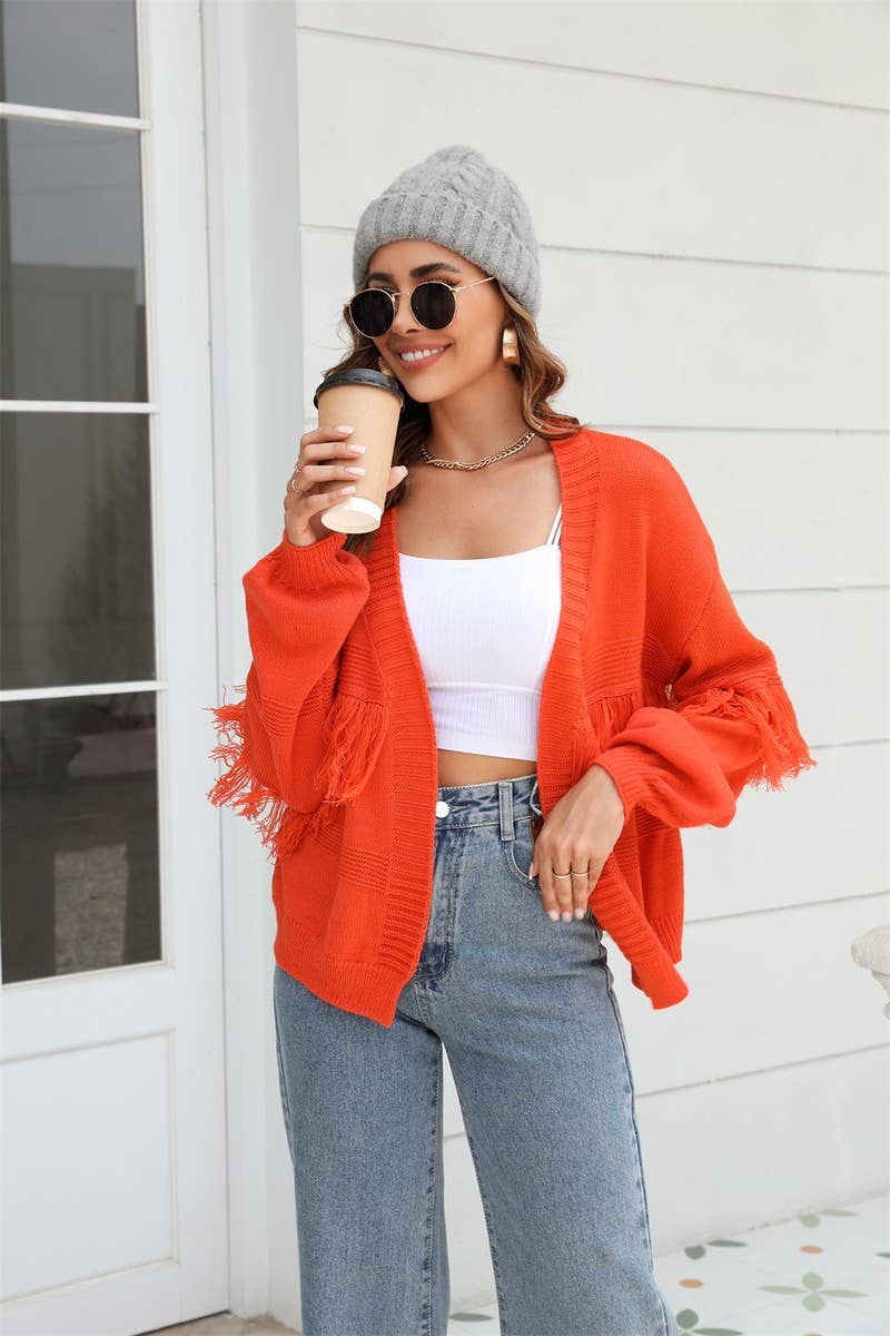 CWOSWL1664_Long Sleeve Casual Open Front Cardigan Sweater