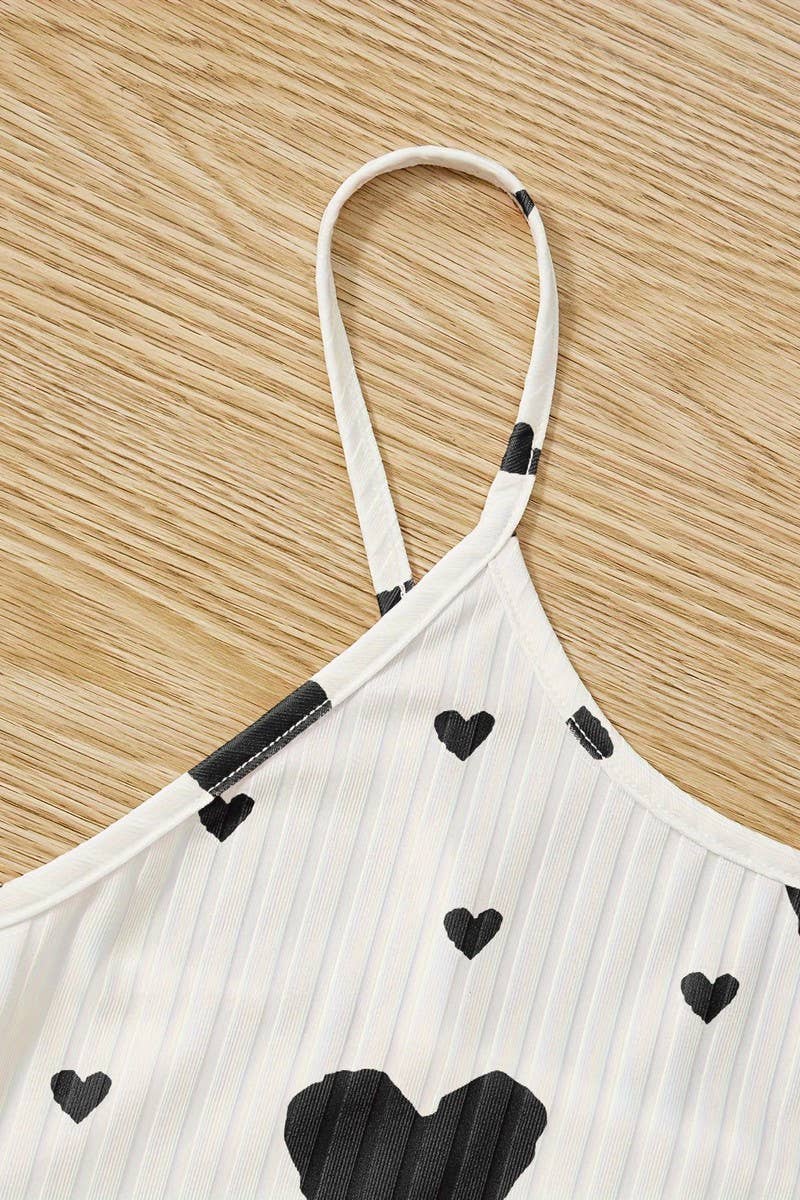 CWSPJ00497_RIBBED HEART PRINT PAJAMA 3 PIECE SET