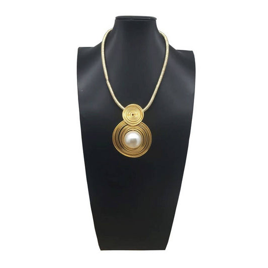 HAND-WOVEN IMITATION PEARL NECKLACE EARRING SET