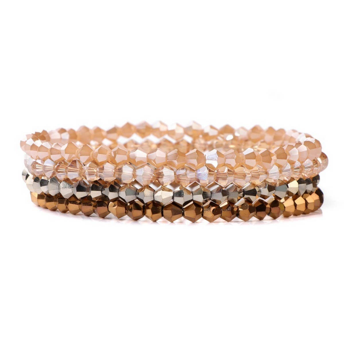 CWAJE4230_ARTIFICIAL CRYSTAL ELASTIC BRACELET SET OF FOUR