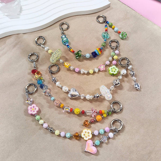 CWMM8688_SIMPLE RAINBOW GRADIENT CRYSTAL BEAD NECKLACE