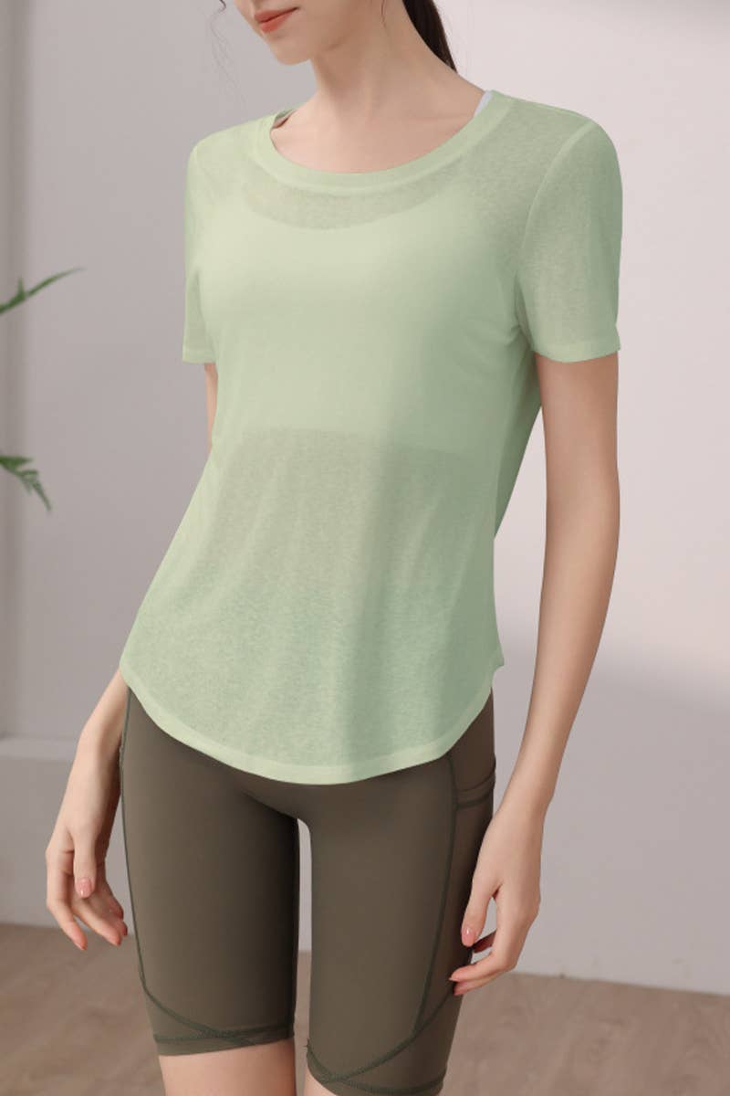 CWTTSL0371_NEW TENCEL SNOWFLAKE BACK SPORTS TOP