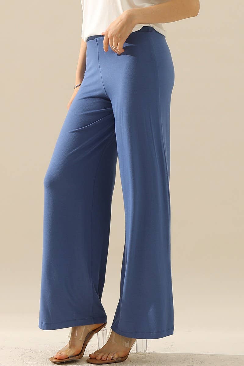 CWBLP410_HIGH WAIST WIDE LEG PALAZZO LOOSE CASUAL PANTS