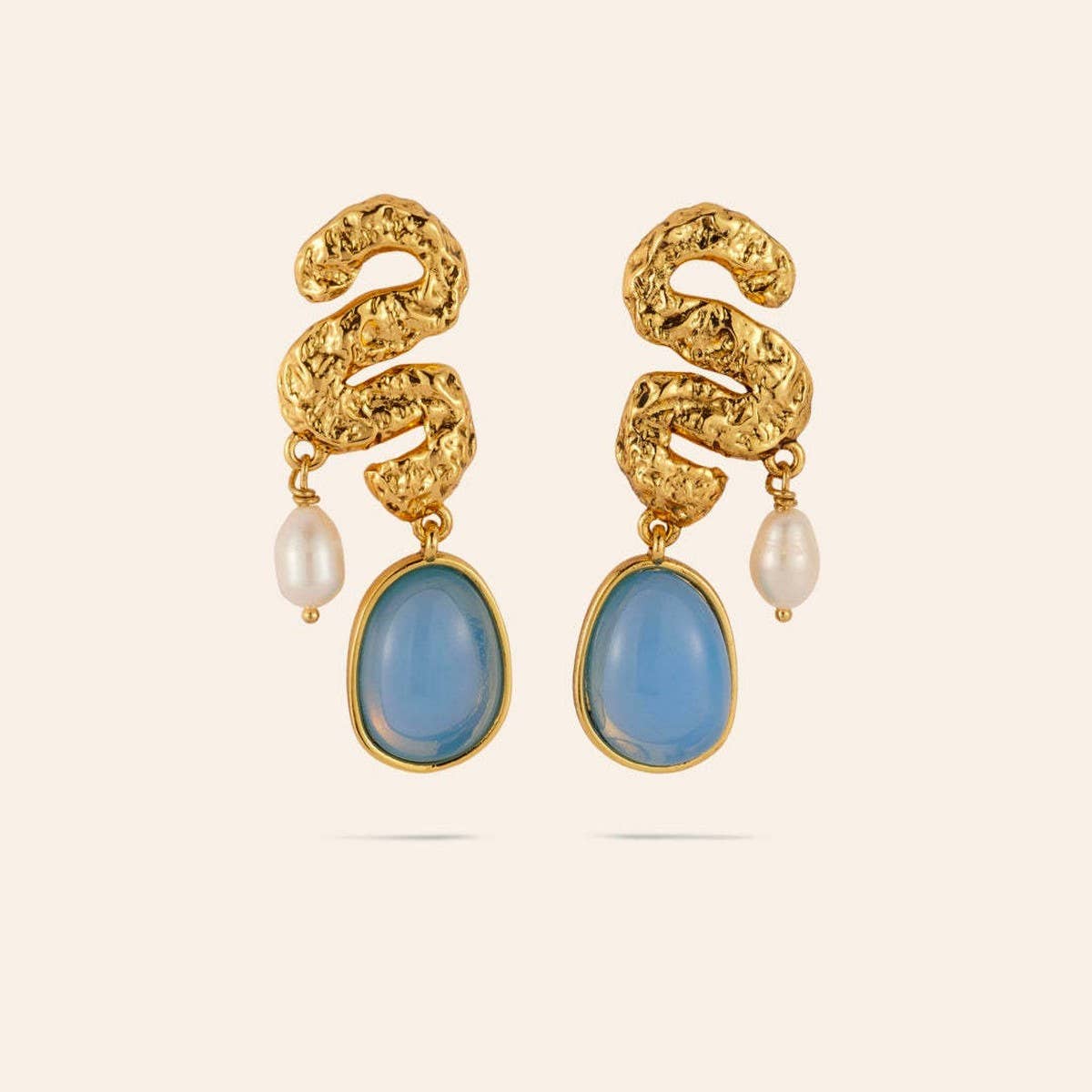 Trendy Snake Texture Stainless Steel Earrings