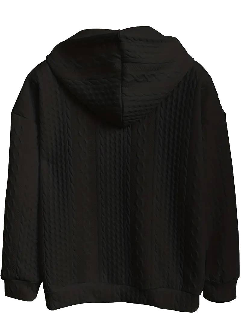 CASUAL ZIP-UP CARDIGAN WITH FLORAL HOODIE COAT