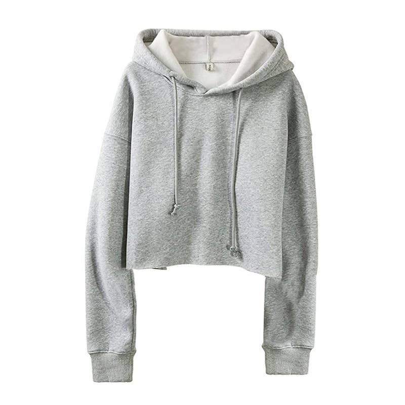 Fleece solid color sporty hooded sweatshirt