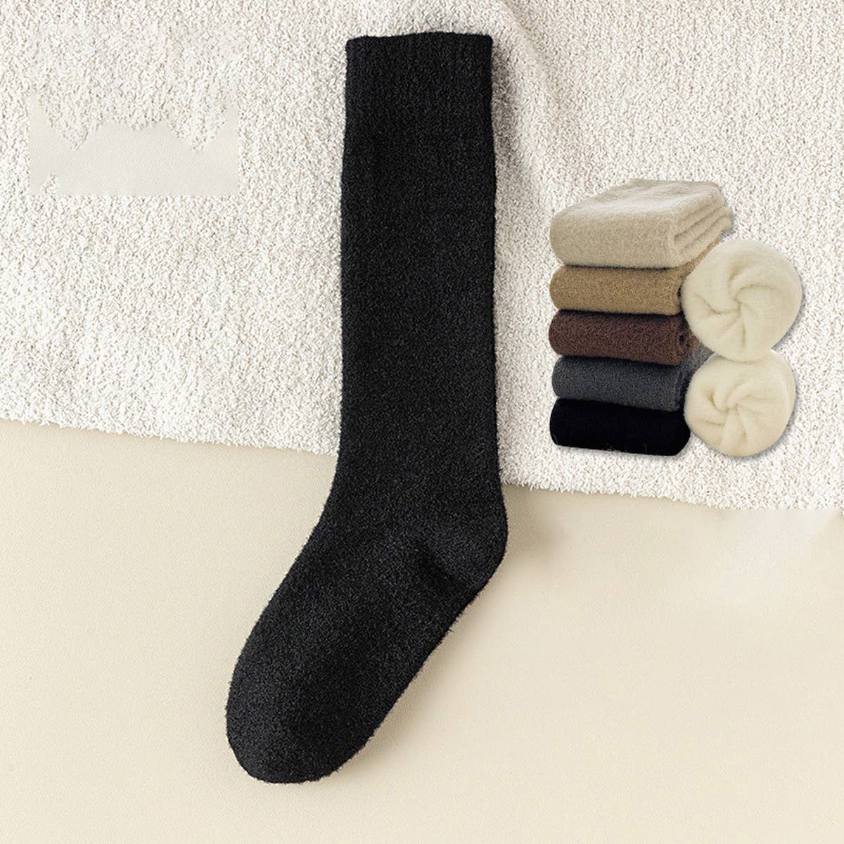 CWMS02752_WINTER FLEECE LINED WARM LONG SOCKS WOMEN THICK