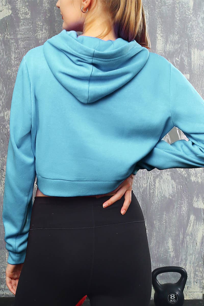 CWOHOL428_Lightweight Pullover Hoodie Cropped Sweatshirt