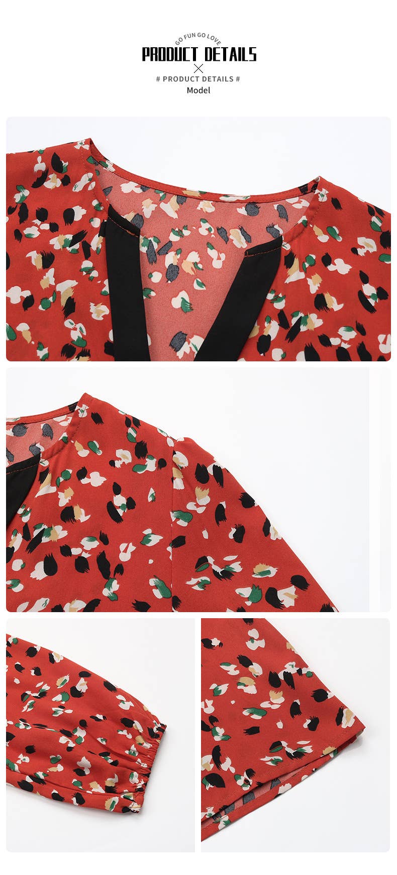 COMFORTABLE CASUAL V-NECK COLOR PATCHWORK SHIRT