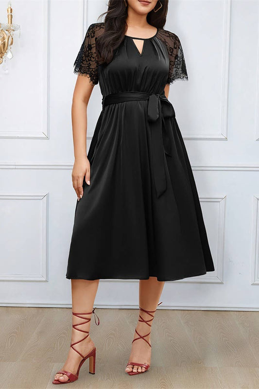 CWDMD5077_ELEGANT HIGH-GRADE LACE A-LINE EVENING DRESS