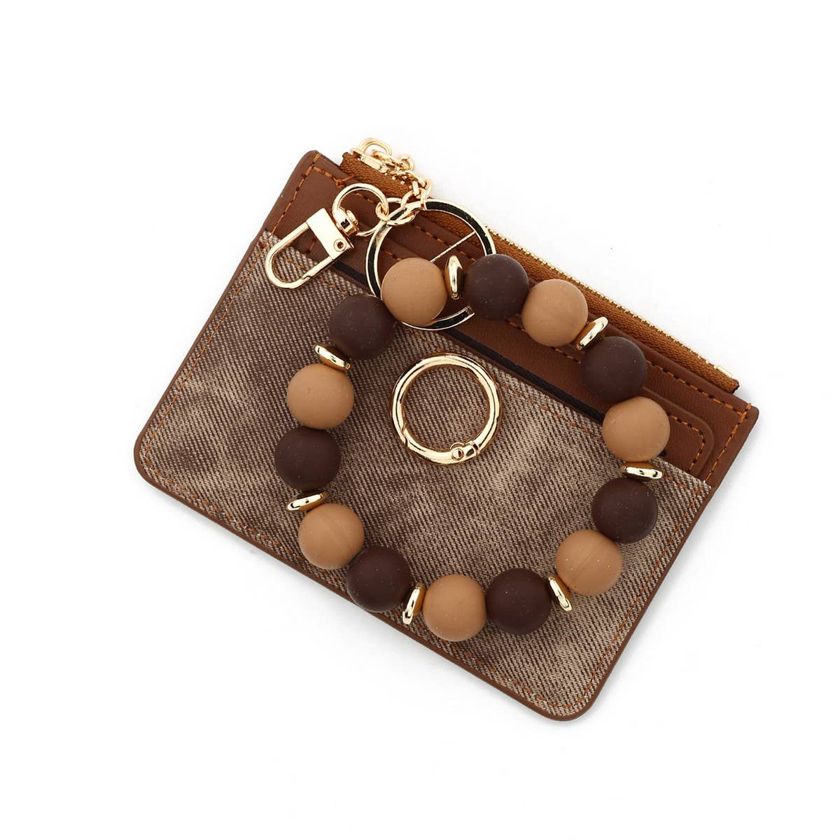 Silicone Bead Keychain Wallet ID Card Holder_CUAB00450