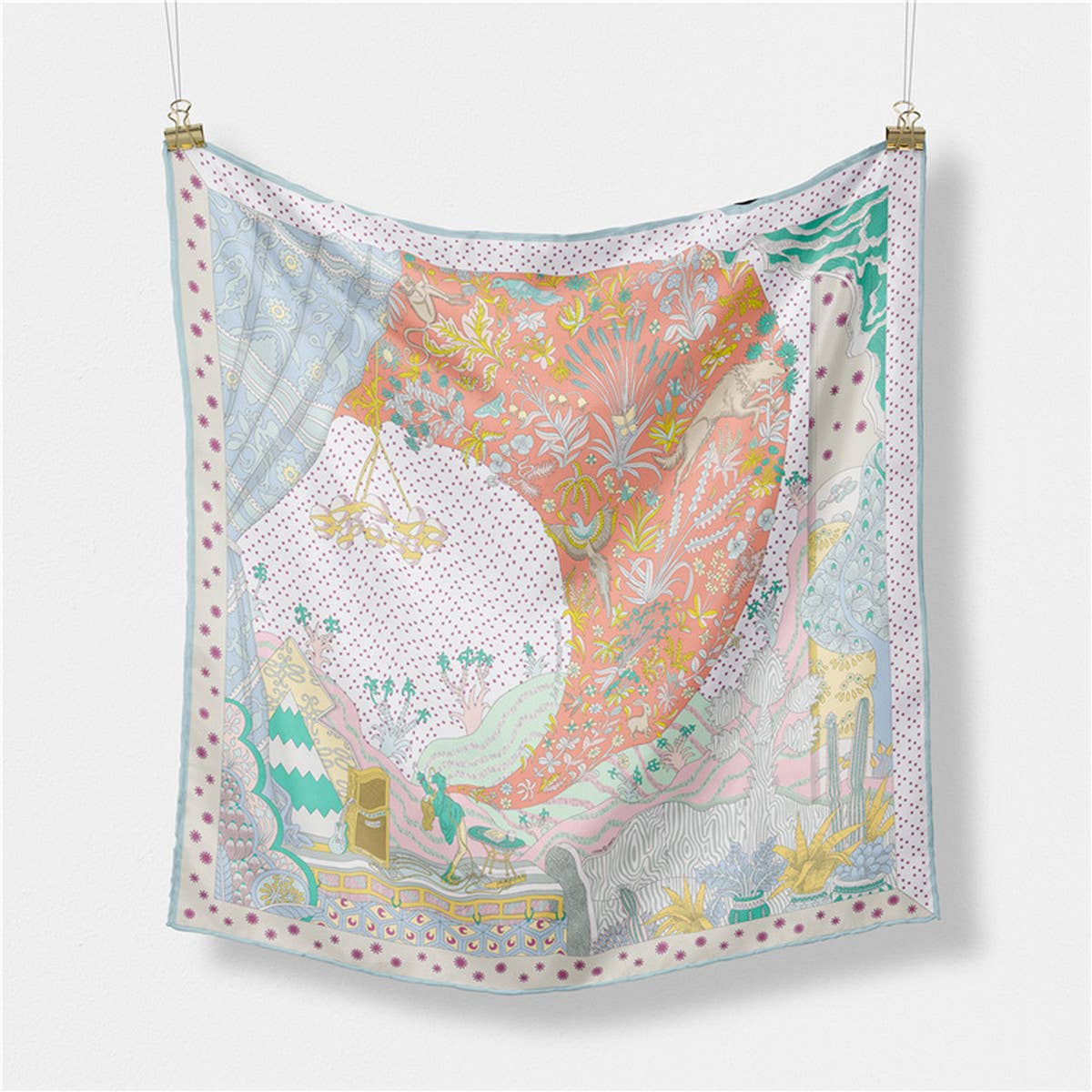 Silk Feel Square Scarf for Travel & Styling