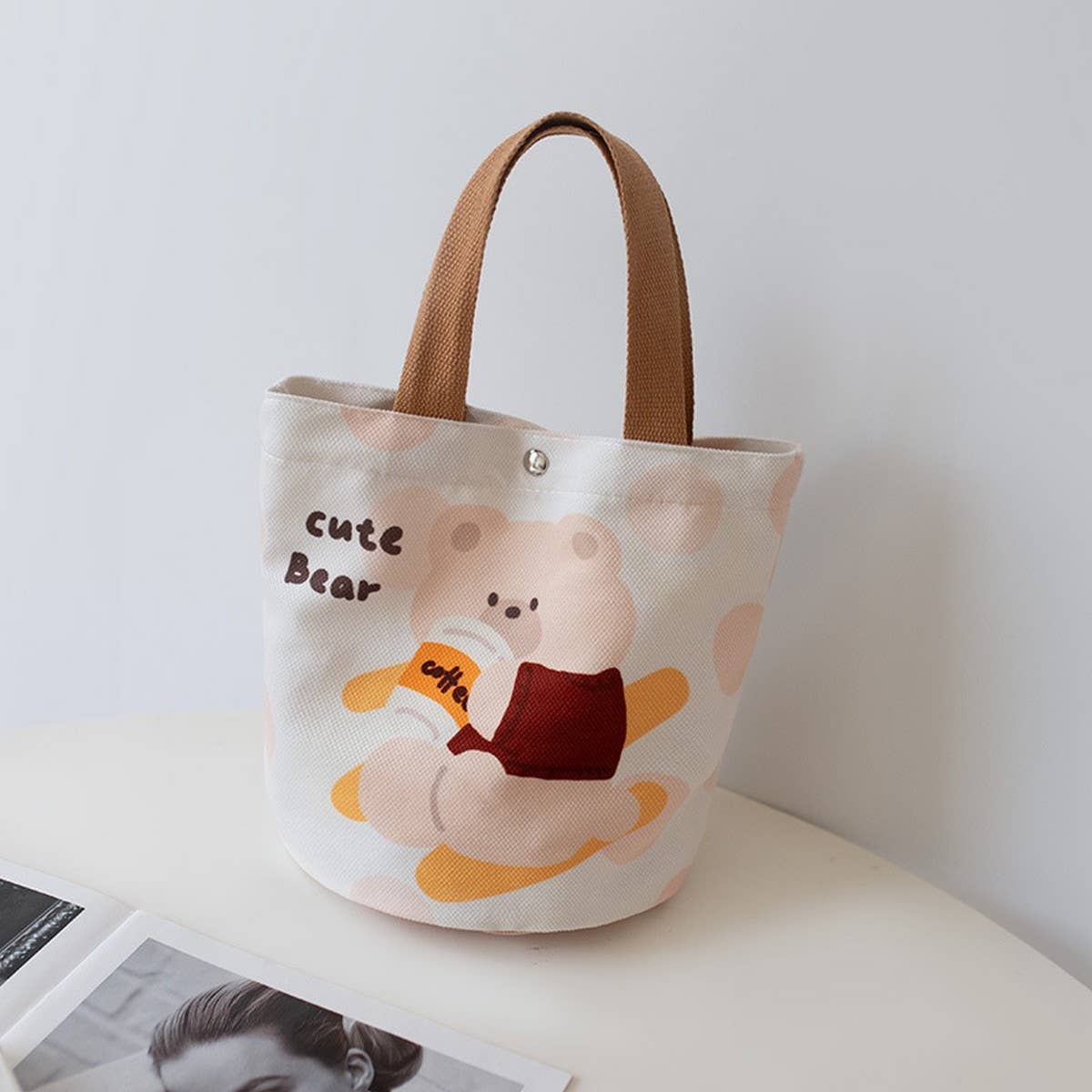 Cartoon Plaid Lunch Bag for Moms & Work_CWAB5599