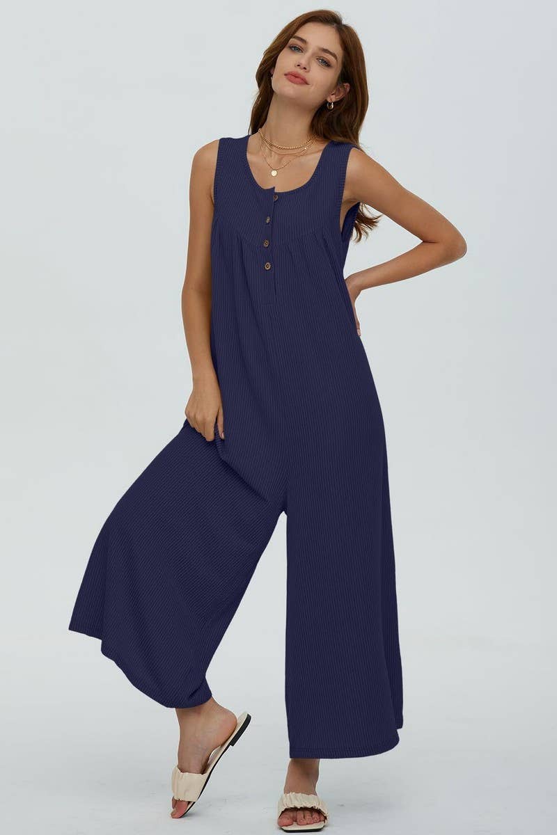 CWSJS0720_SOLID COLOR CASUAL LOOSE POCKET JUMPSUIT