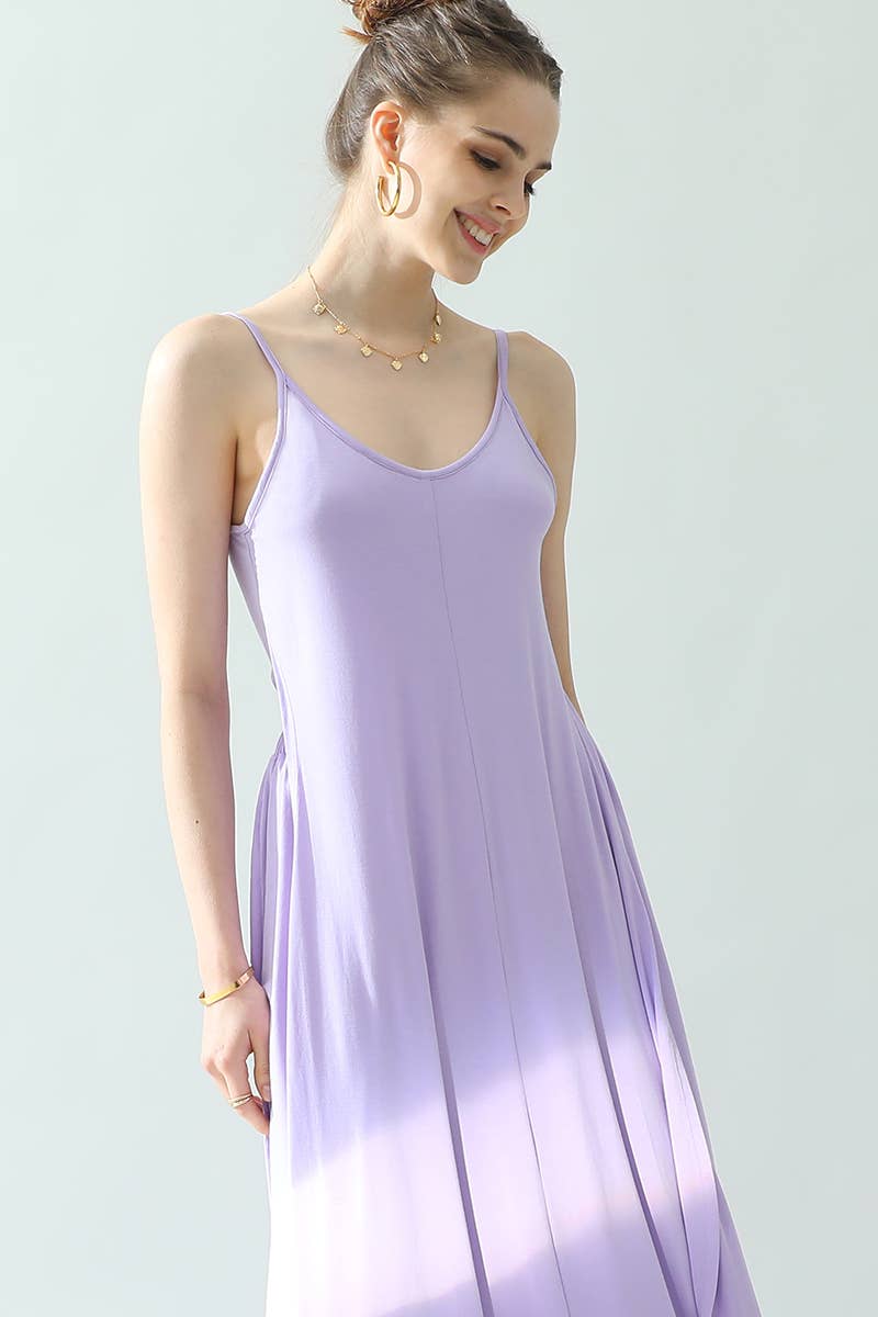 CWSTB281_BACK CROPED STRAP DRESS AND WIDE LONG PANT SET