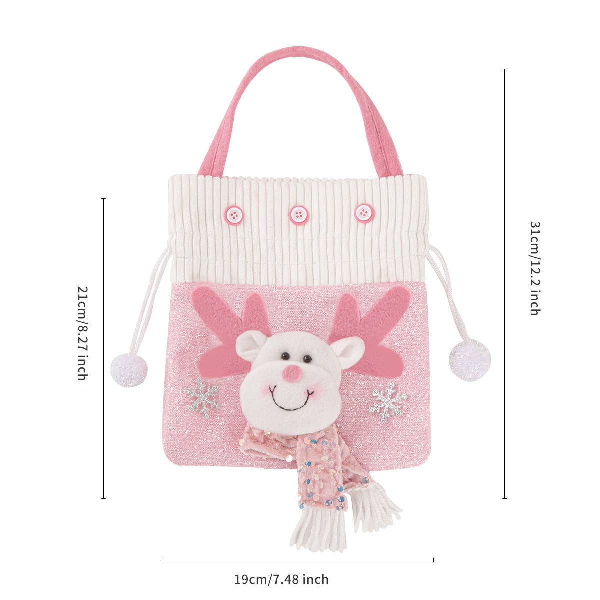 CWMM9412_CHRISTMAS NEW PINK PLUSH CANDY GIFT BAG