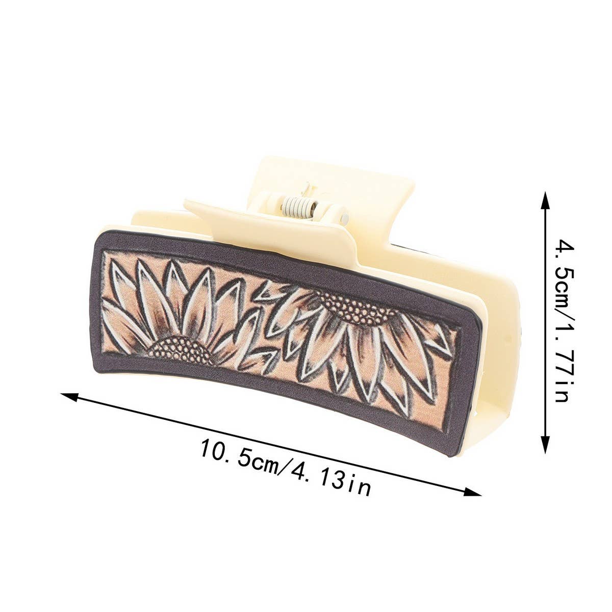 Western Cowgirl Sunflower Claw Clip, Faux Leather_CWAHA0609