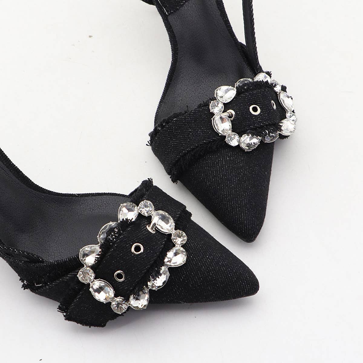 RHINESTONE POINTED TOE STILETTO HIGH HEELS