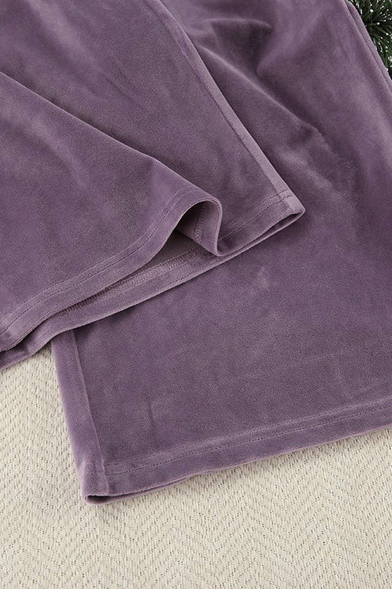CWSPJ0346_VELVET LONG-SLEEVED TROUSERS PAJAMA SET