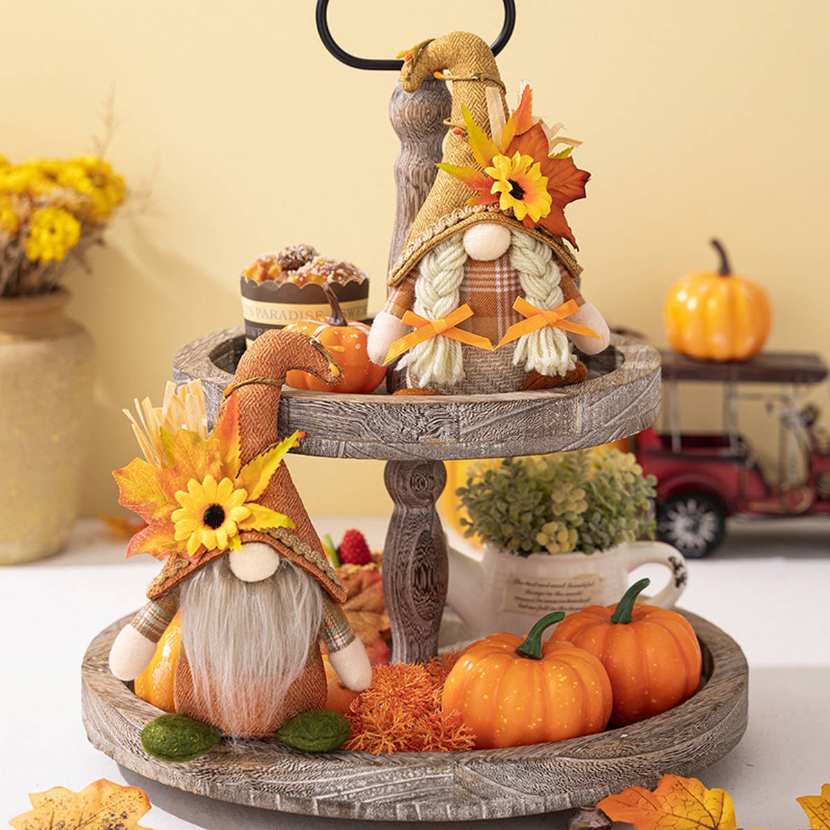 THANKSGIVING FACELESS DOLL DWARF ORNAMENTS