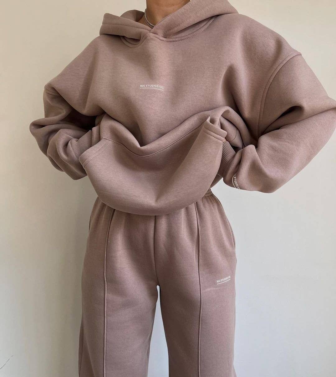 FLEECE FASHION THICK PANTS SPORT TWO-PIECE SET