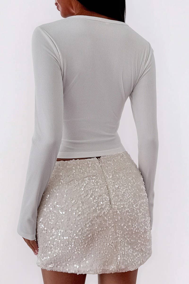 CWTBLL01042_U-NECK LONG-SLEEVED SLIM-FIT TOP