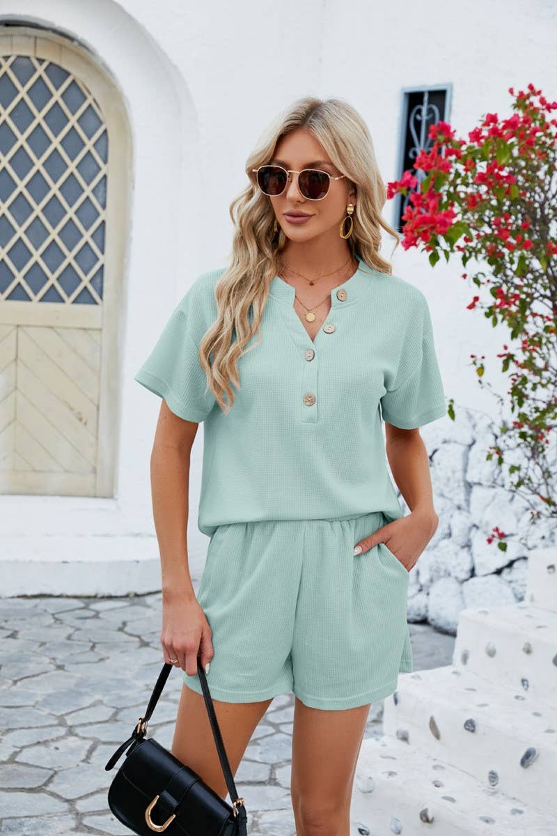 CWSTB0608_WAFFLE TWO-PIECE SHORTS SUIT
