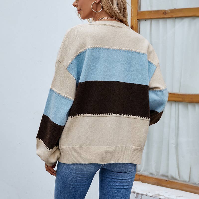 COLOR-MATCHING SINGLE-BREASTED KNITWEAR