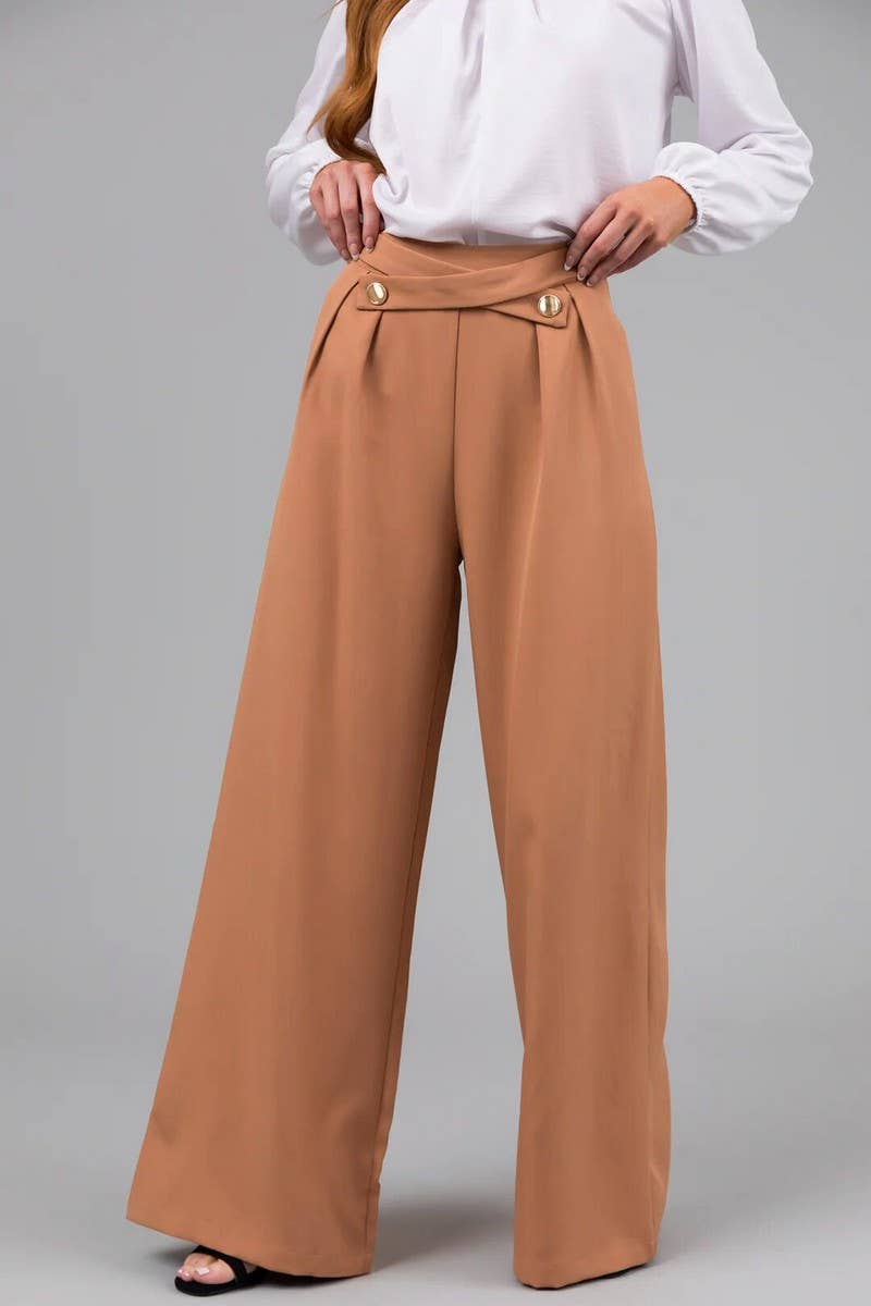 CWBLP2170_SOLID COLOR LOOSE FIT STRAIGHT LEG PANTS