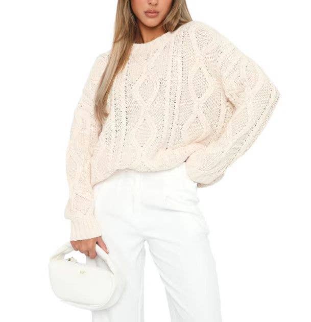 COMFORTABLE CREW-NECK LONG-SLEEVED SWEATER