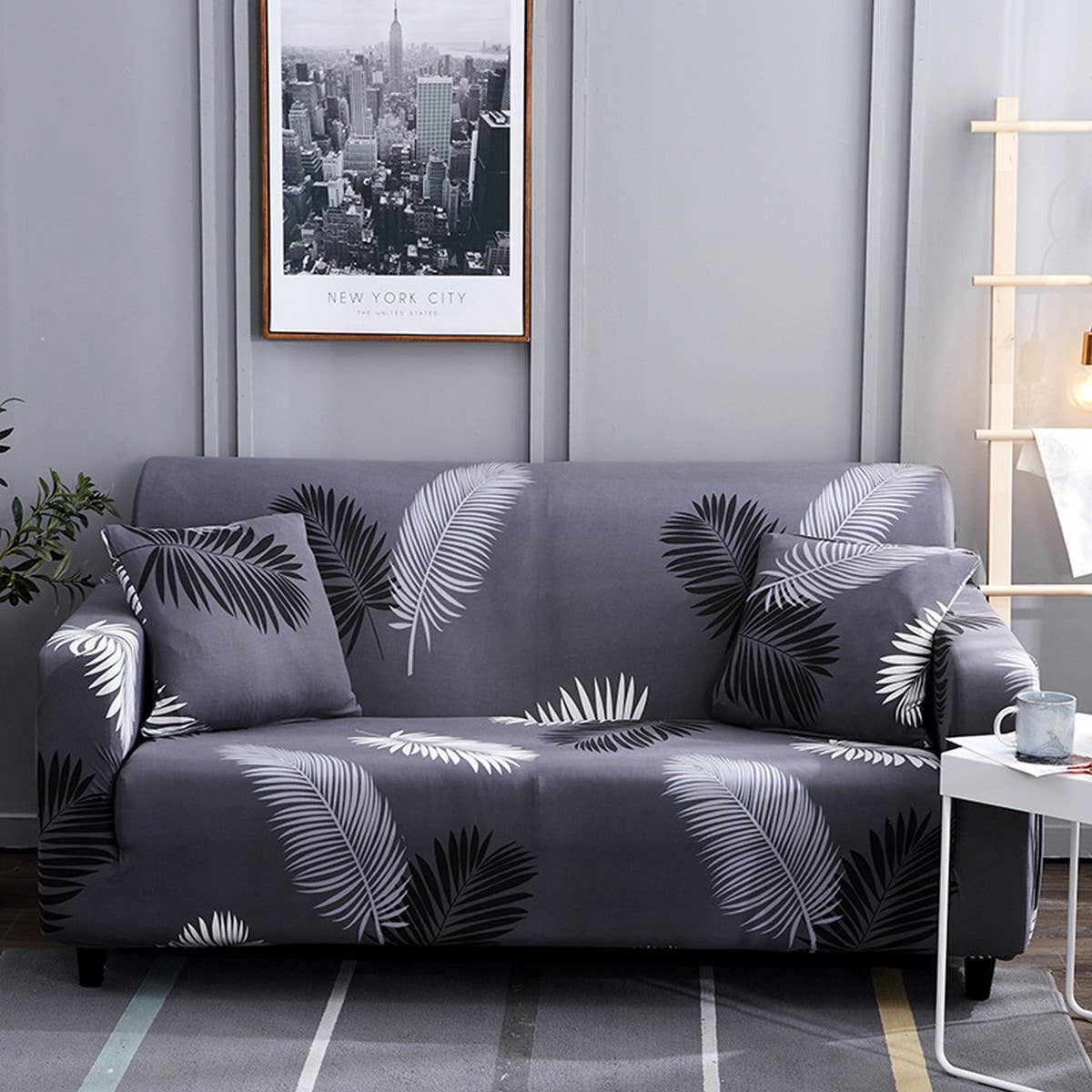 Stretch Sofa Cover, Solid Print, All-in-One Fit_CWMM8309