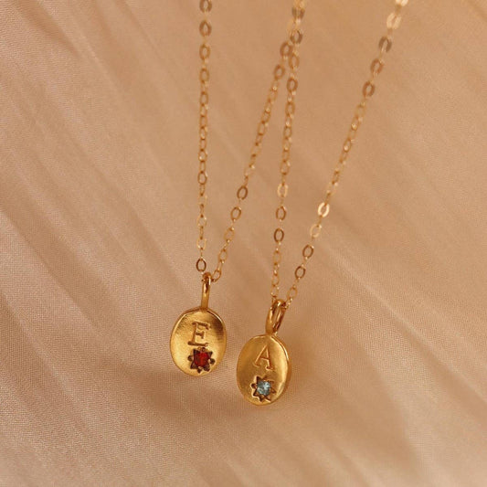 Stainless steel 26 letter zircon pendant necklace_CWMM5536