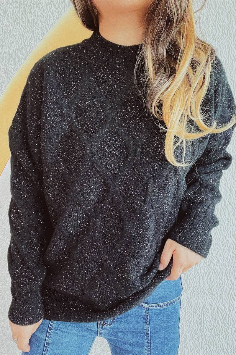 CWOSWL3868_VINTAGE AUTUMN WINTER LONG-SLEEVED GOLD SWEATER